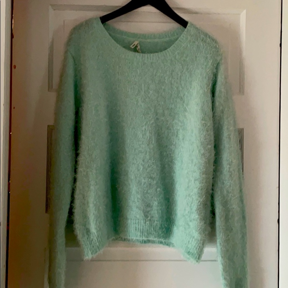 Mint Green fuzzy sweater